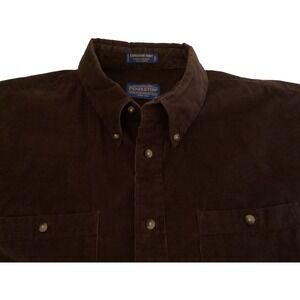 Pendleton Mens Expedition Shirt Brown Corduroy Sz XL Pockets Button Down